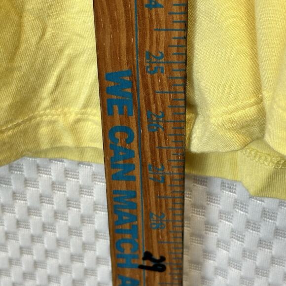 Chico's Butter, Yellow, Two Ply Women's Solid V Neck Top 3/4 Sleeve Size 2 Large - Picture 4 of 6